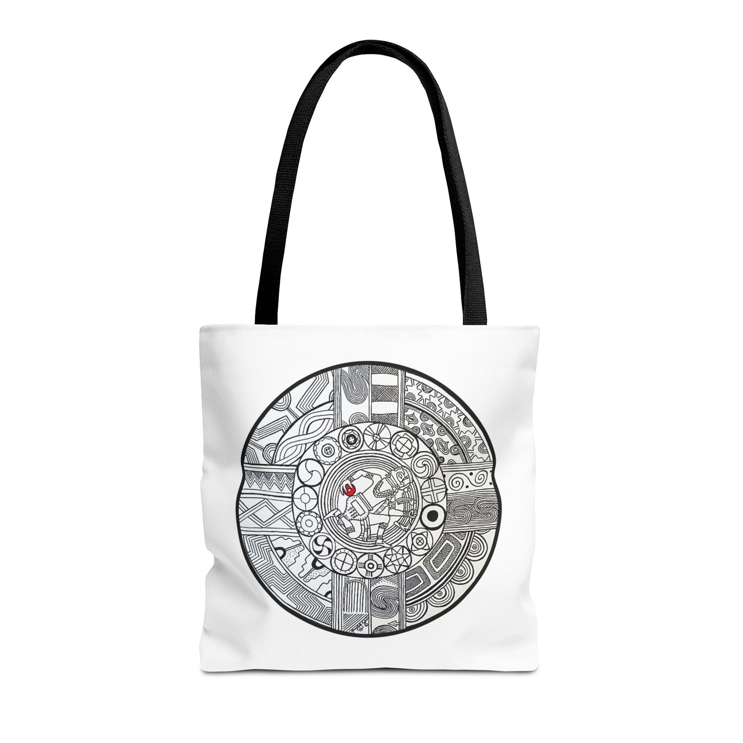 Tote Bag , SouthEastern Style, Ancient Tribal Mound Symbology, Chunkey player, Native American