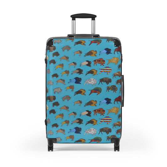 Suitcase, Turquoise Color, Bison Transition, Buffalo, Native American, Luggage, Carry On