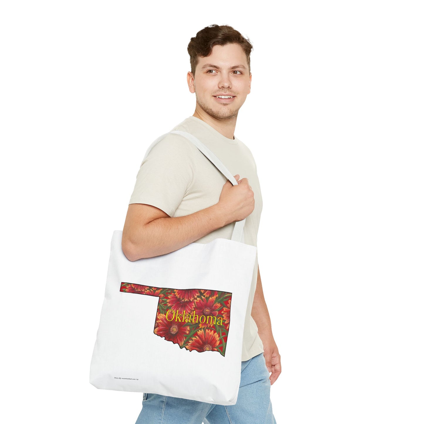 Tote Bag, Oklahoma Indian Blanket, Wildflowers, Book Bag,  Oklahoma State Wildflower