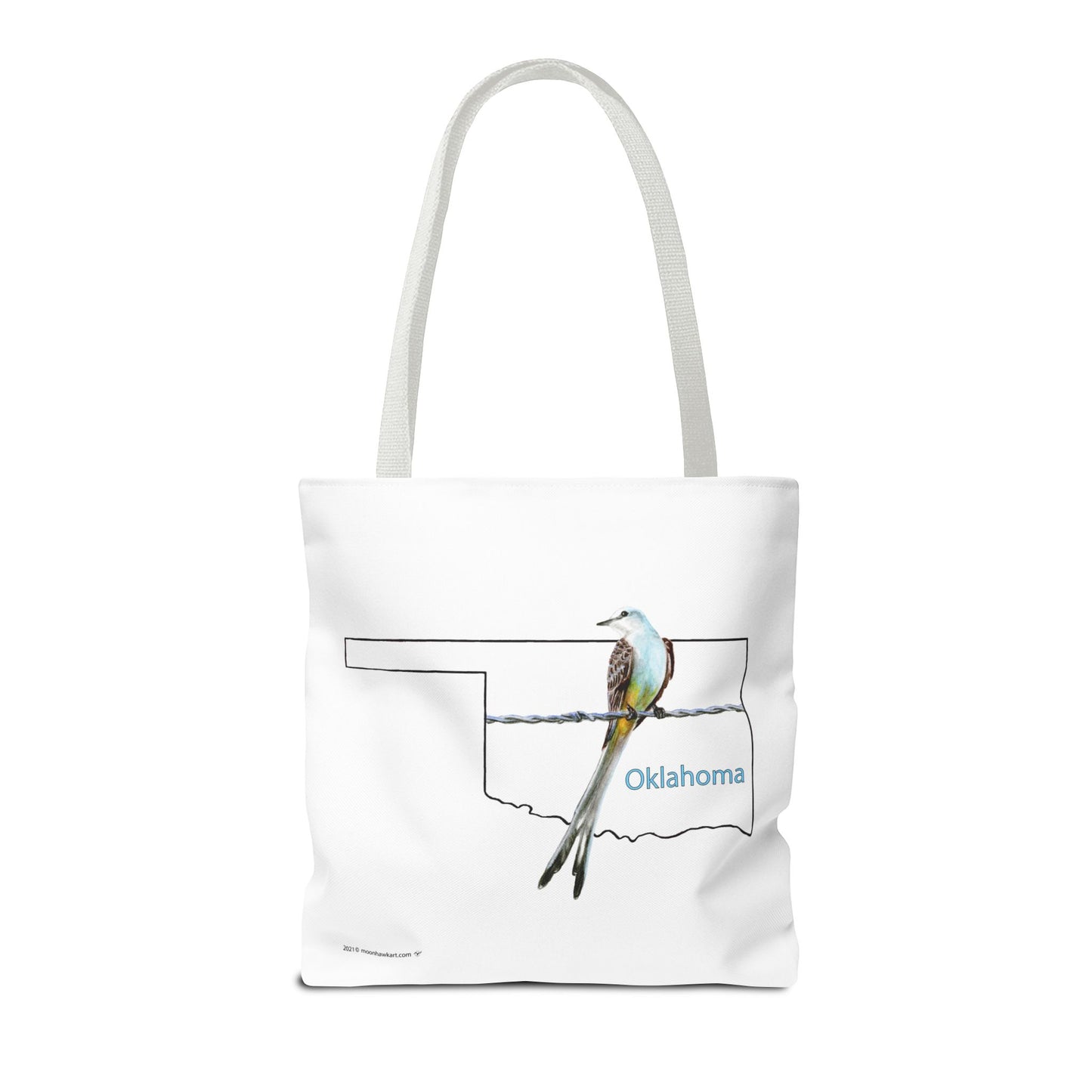 Tote Bag - Oklahoma Scissor-tailed Flycatcher — State Bird Map Canvas Tote