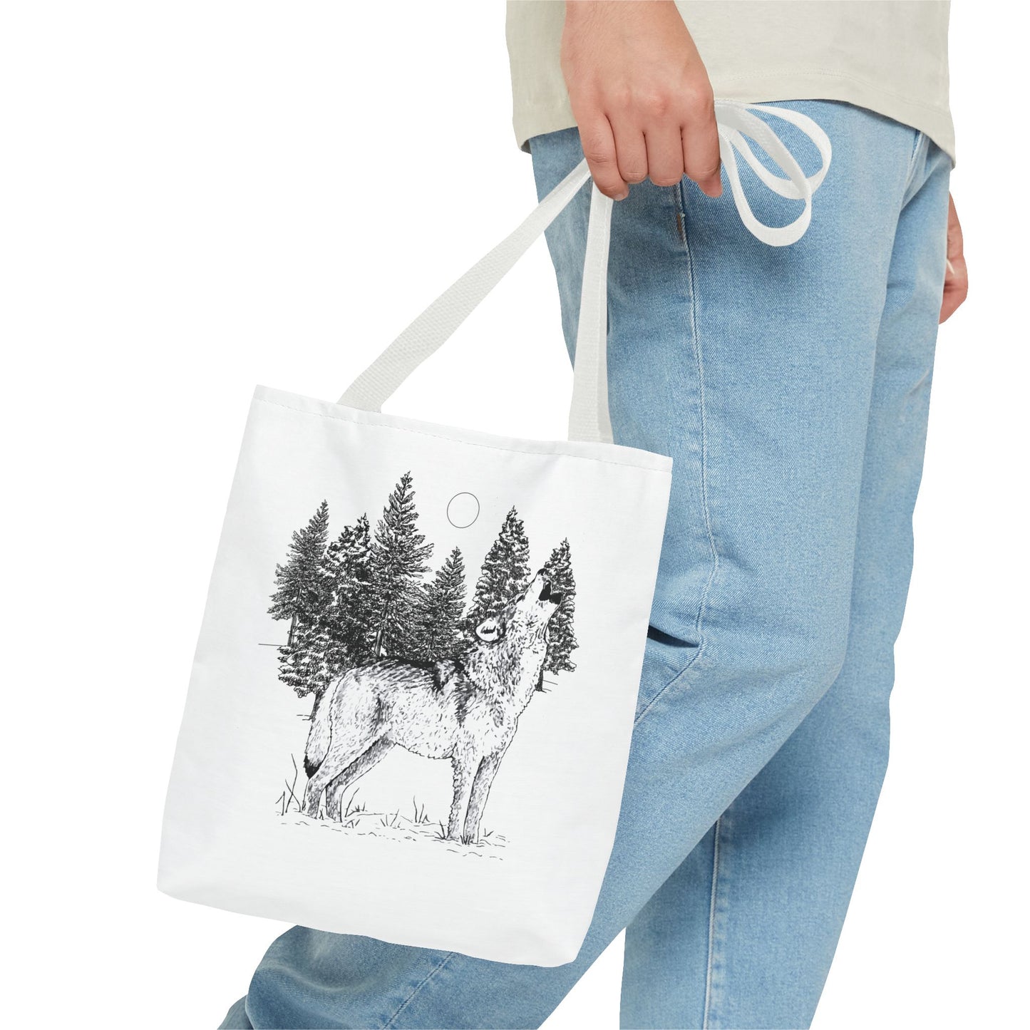 Howling Wolf Tote Bag , Travel tote, Powwow bag, Native American design