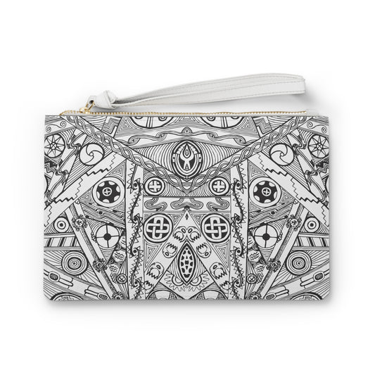 Black and White Tribal Motif Clutch Bag