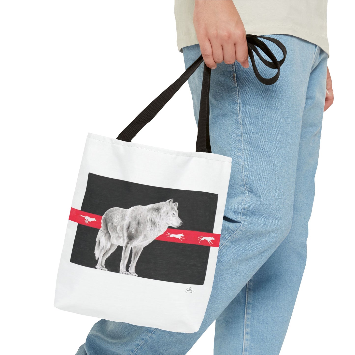 Tote Bag-Native Wolf Design-With Those Who Came Before- Tribal Art- Native American