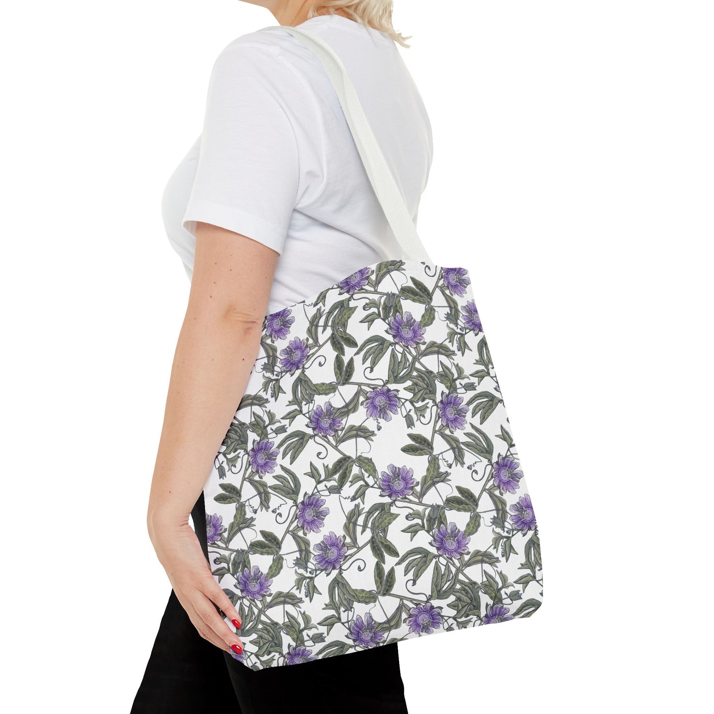 Tote Bag - Floral Purple Passionflower – All-Over Print Canvas Tote