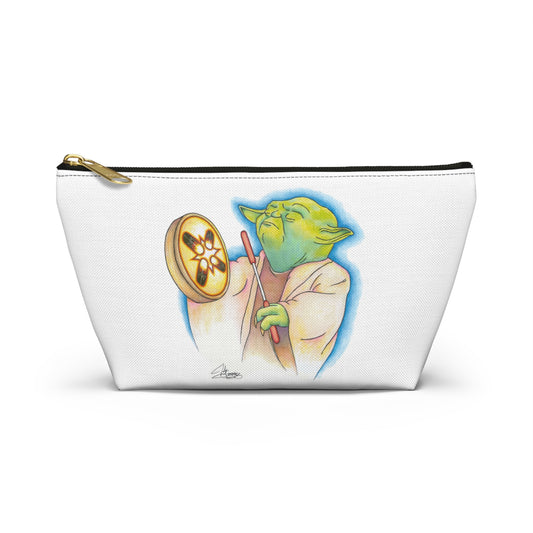 Accessory Pouch w T-bottom, Alien Playing Native Hand Drum, Native American, Native Humor, Pop Art
