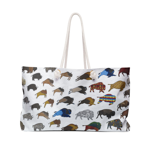 Weekender Bag, Bison Transition, Buffalo, Native American, PowWow Tote