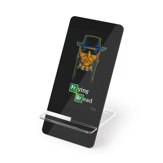 Mobile Display Stand for Smartphones, Walter Red, Frying Bread, Native Humor, Native American, Native Pop Art