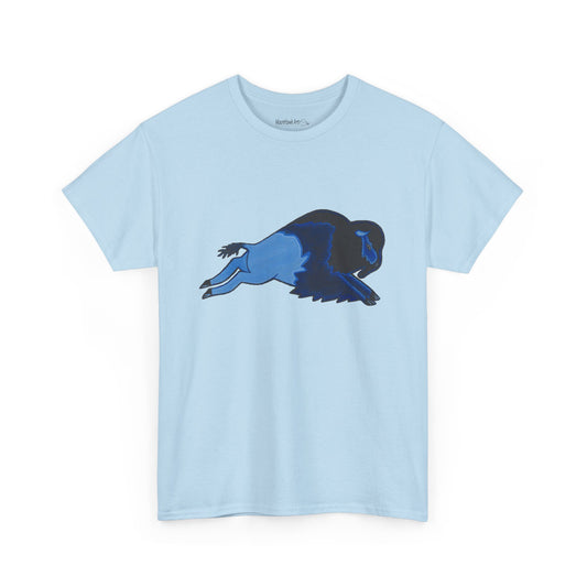 Unisex Heavy Cotton Tee, Bison Art, Blue Buffalo T-shirt, Native Bison Art, Native Buffalo