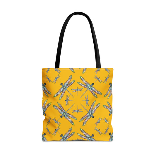 Dragonfly Tote Bag, Yellow, Shoulder bag, Powwow tote, Carry all