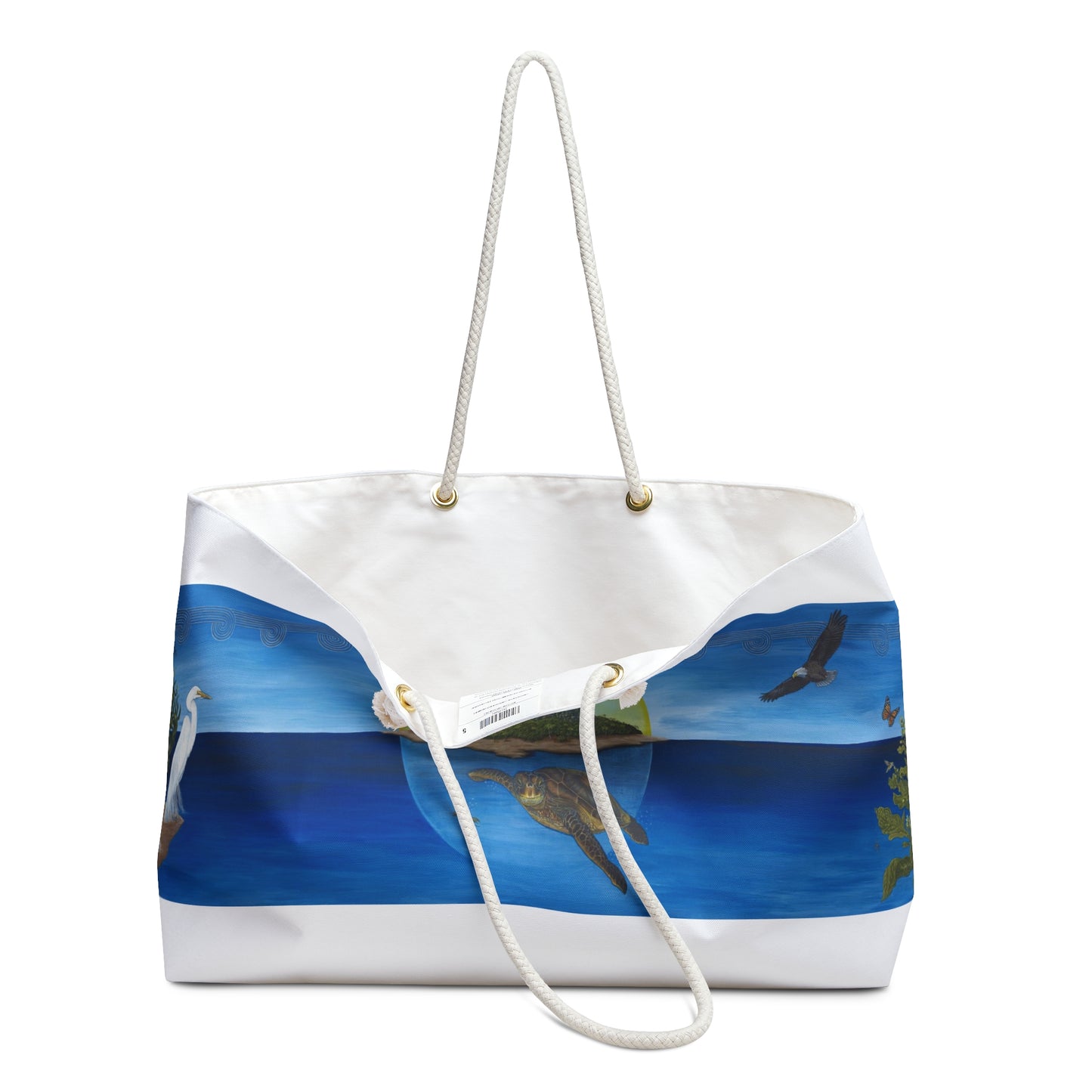 Ocean Wildlife Weekender Bag — Turtle, Heron & Seascape Travel Tote - Cherokee Origin Design