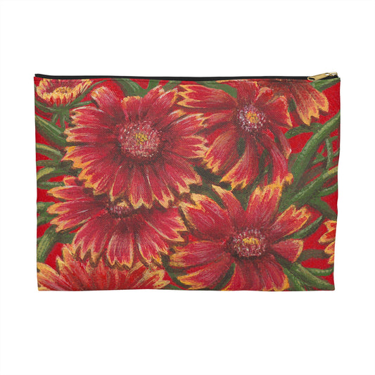 Accessory Pouch, Indian Blanket, Oklahoma State Wildflower, Native Floral
