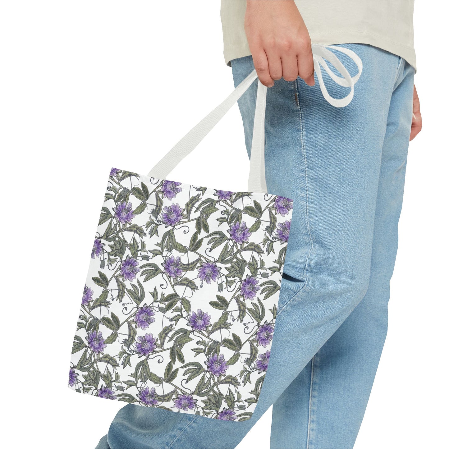 Tote Bag - Floral Purple Passionflower – All-Over Print Canvas Tote