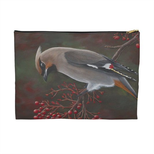 Accessory Pouch, Cedar Waxwing, Wild Bird, Song Bird, Travel Bag