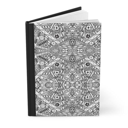 Black and White Tribal Motif Hardcover Journal Matte