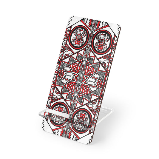 Mobile Display Stand for Smartphones, SouthEast Spider Motif, Grandmother Spider, Native Design, Ancient Tribal Mound Symbols