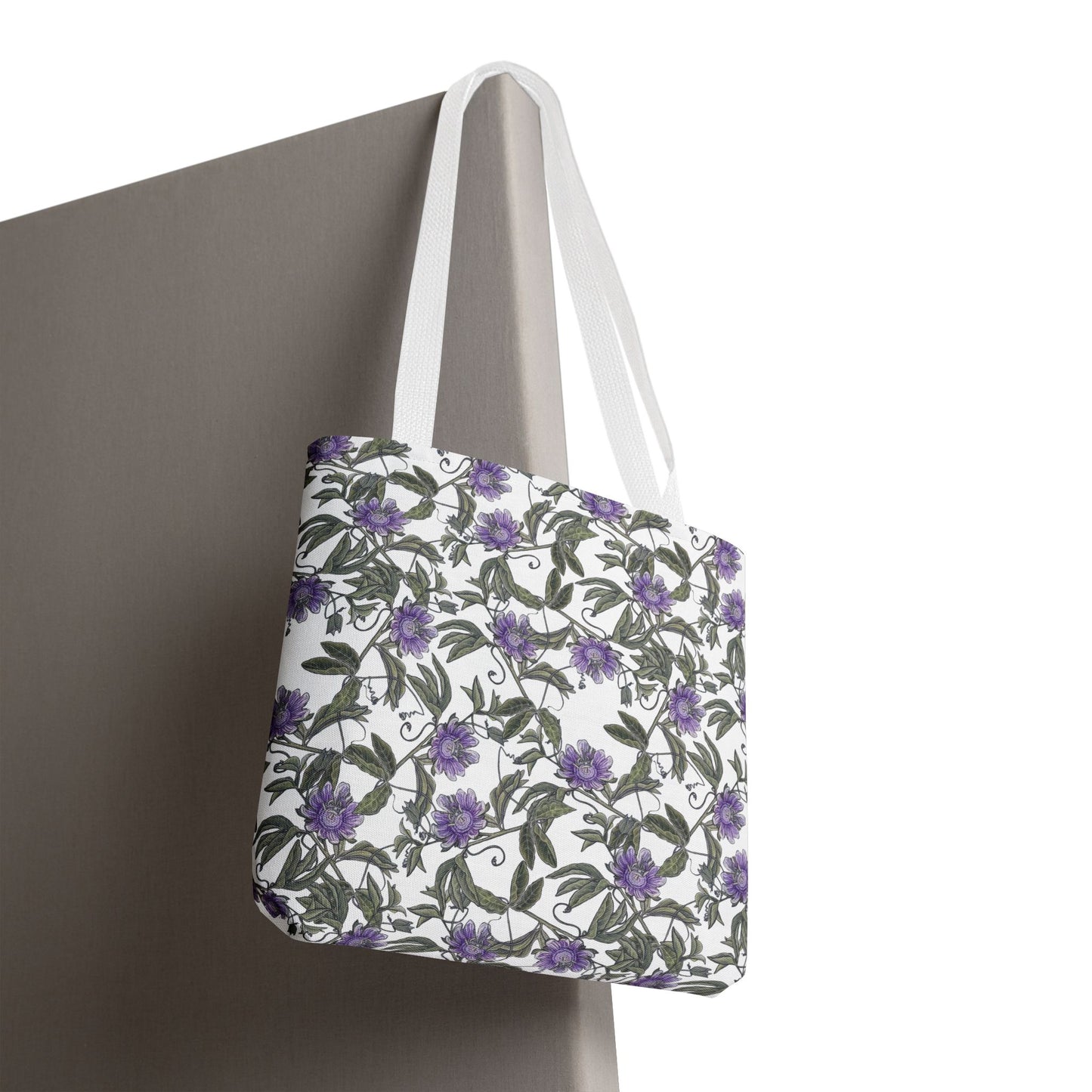 Tote Bag - Floral Purple Passionflower – All-Over Print Canvas Tote