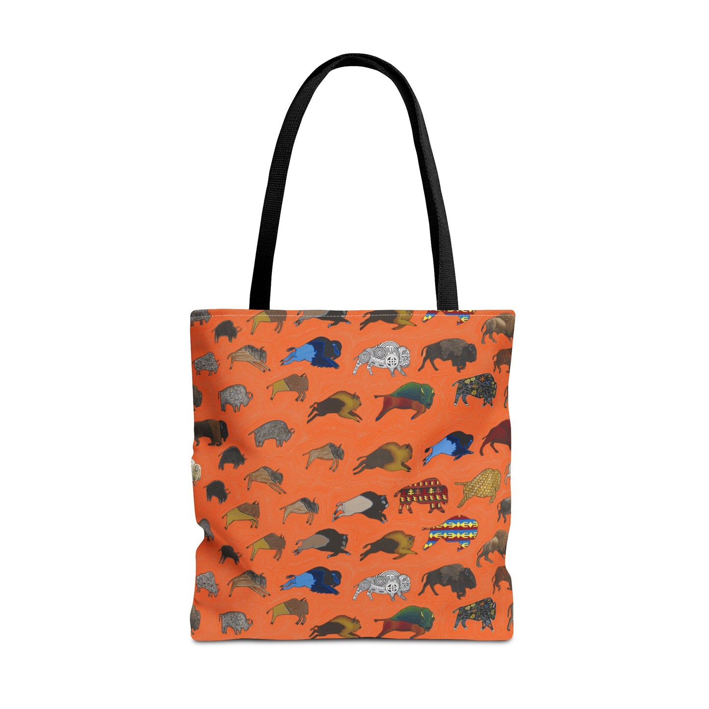 Tote Bag, Orange, Bison Transition, Buffalo, Native America