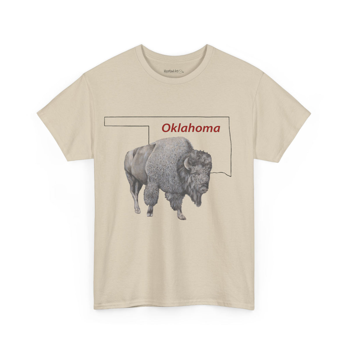 Unisex Heavy Cotton Tee, Oklahoma Bison, Buffalo, State of Oklahoma, T-shirt