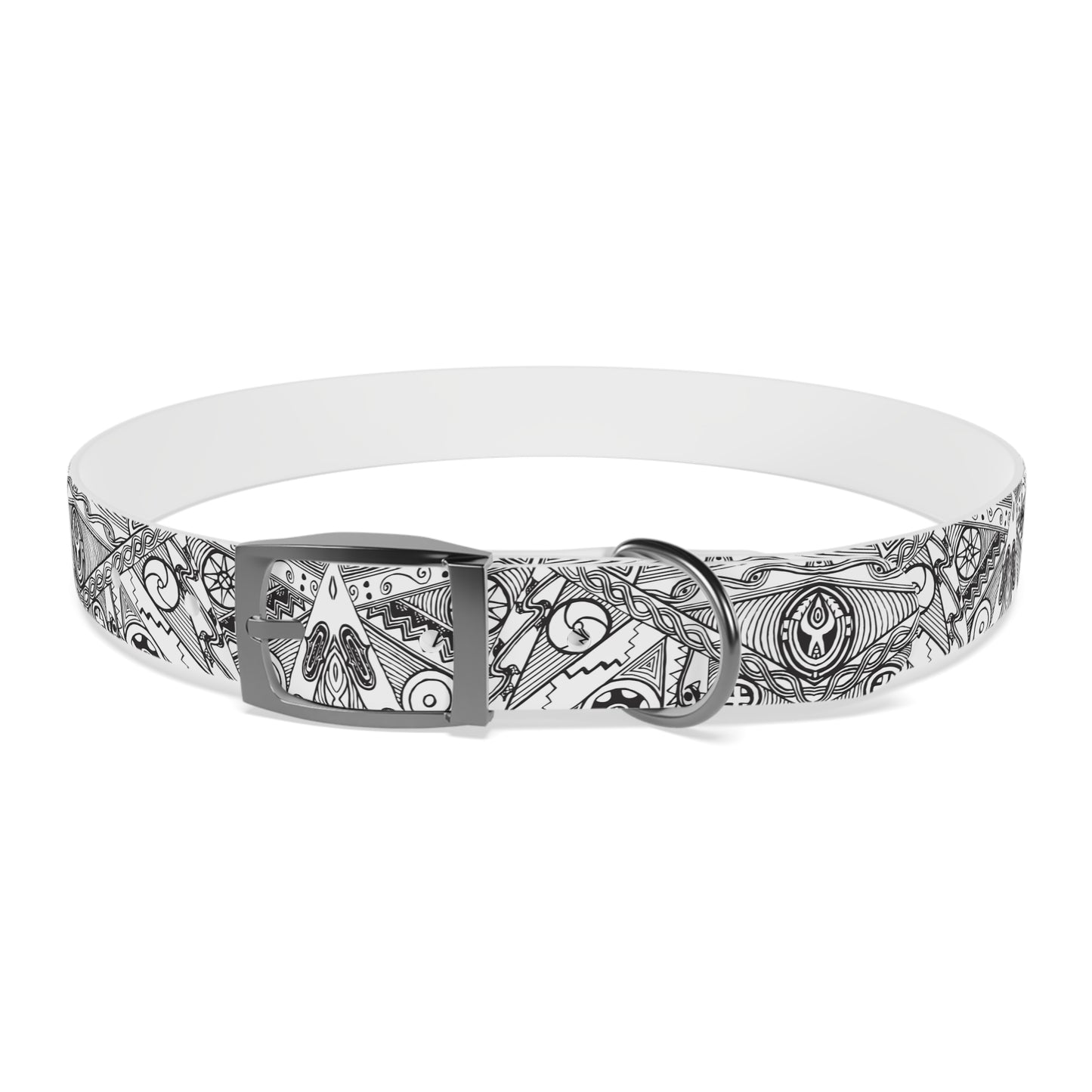 Black and White Tribal Motif Dog Collar, Pet Accessory