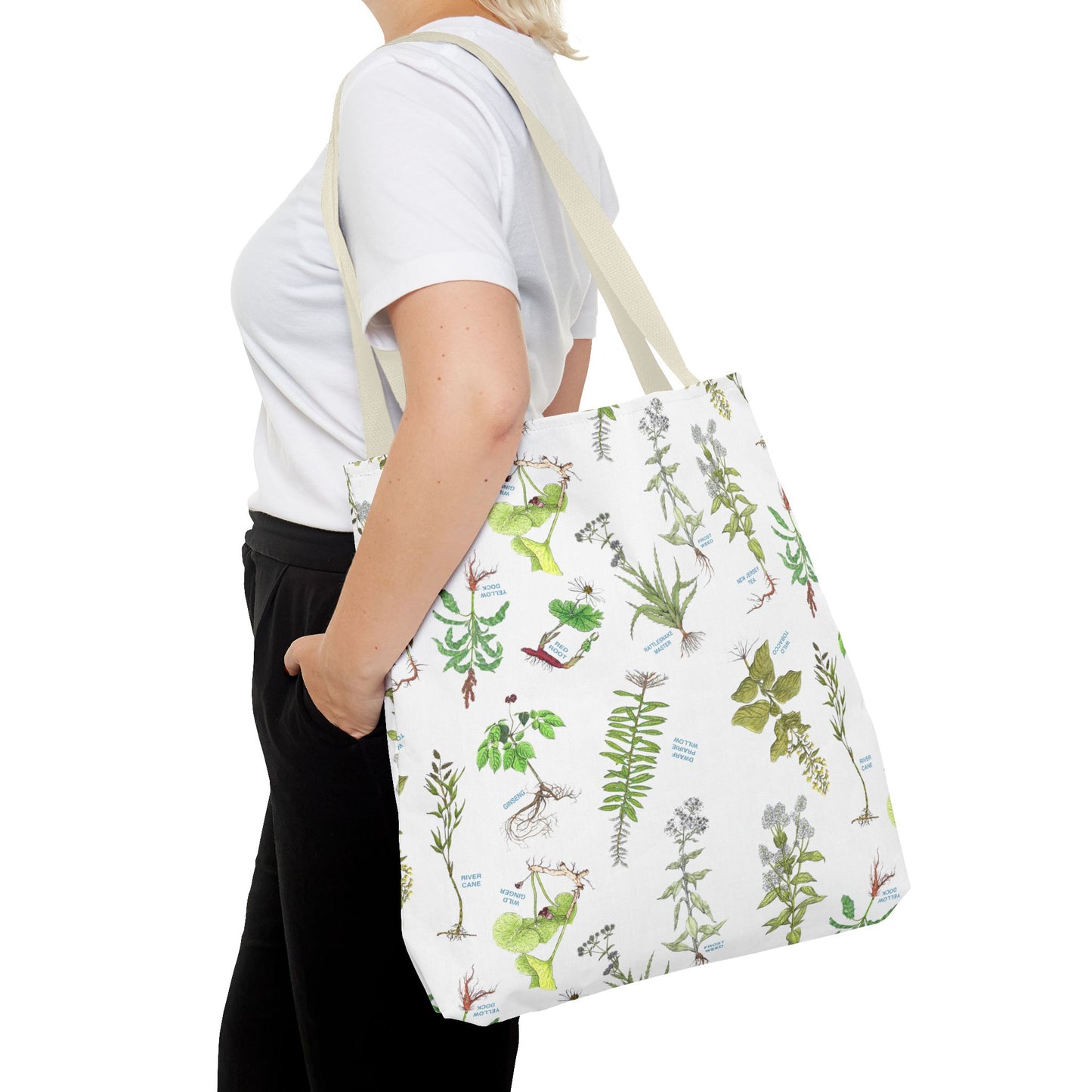 Cherokee Botanical Tote Bag — Plant Print Travel Bag —  Shopping Tote