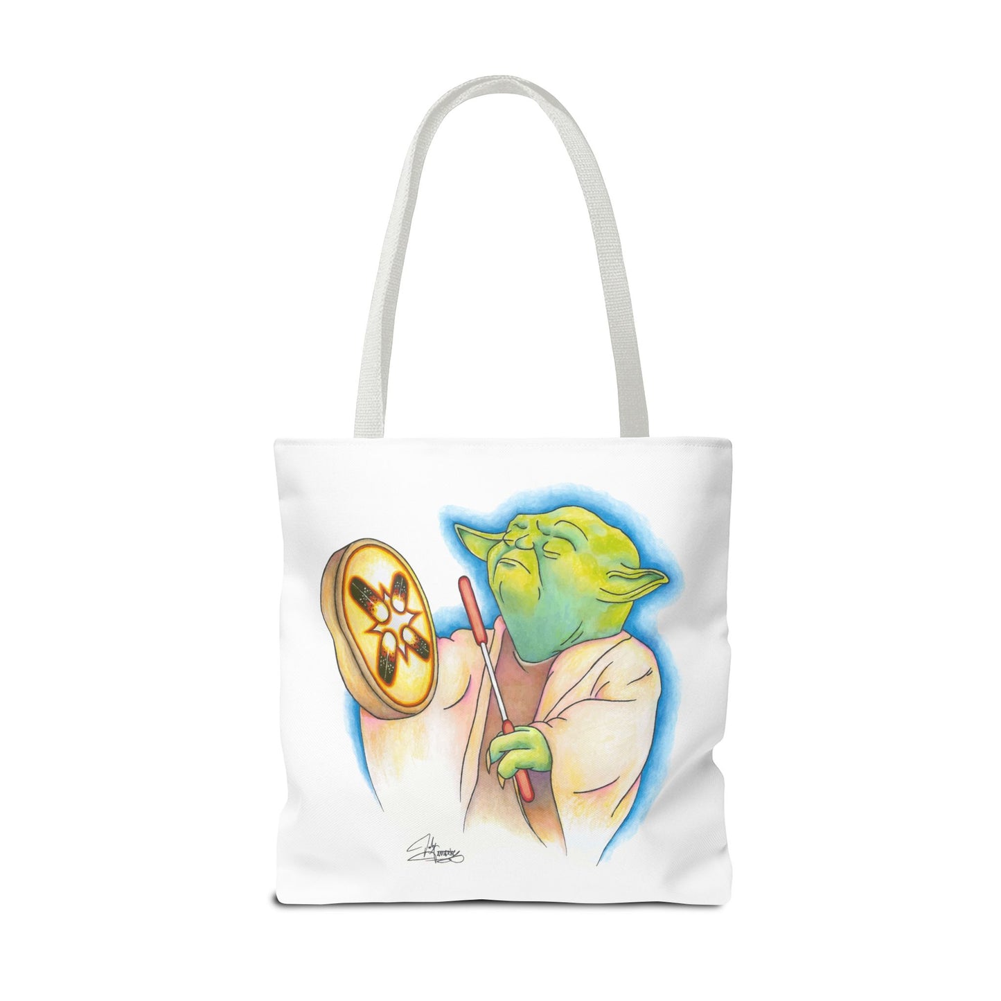 Tote Bag, Alien Playing Native Hand Drum, Native Pop Humor, Native American
