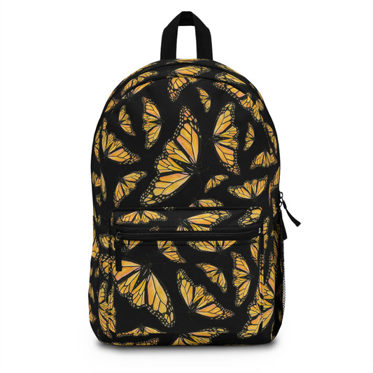 Butterfly Pattern on Black Backpack - Stylish and Unique Accessory for Nature Lovers