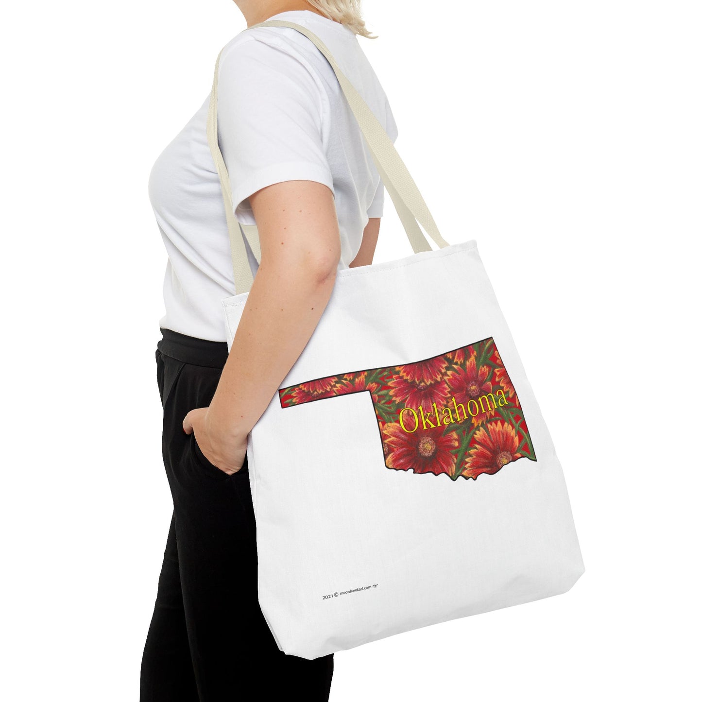Tote Bag, Oklahoma Indian Blanket, Wildflowers, Book Bag,  Oklahoma State Wildflower