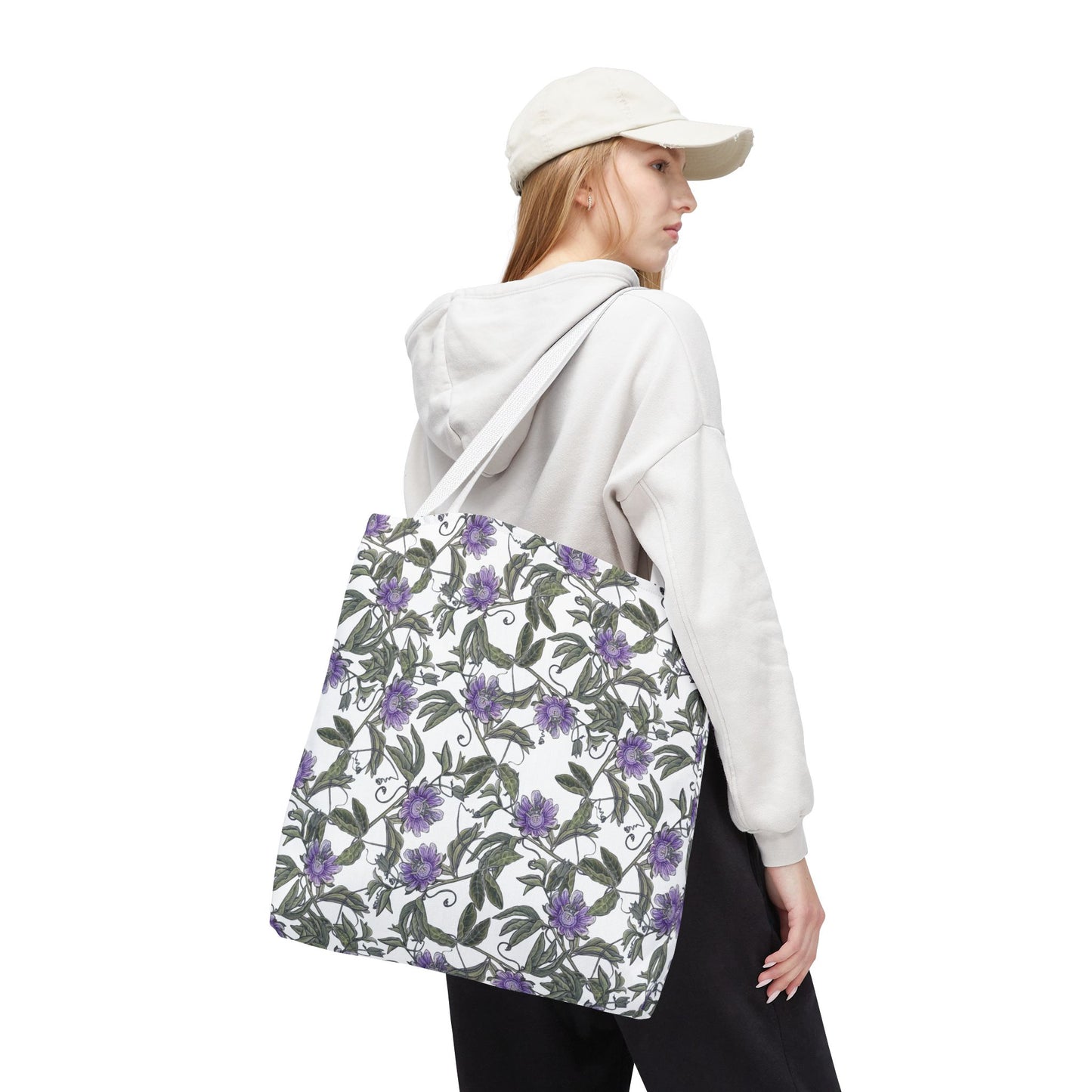 Tote Bag - Floral Purple Passionflower – All-Over Print Canvas Tote