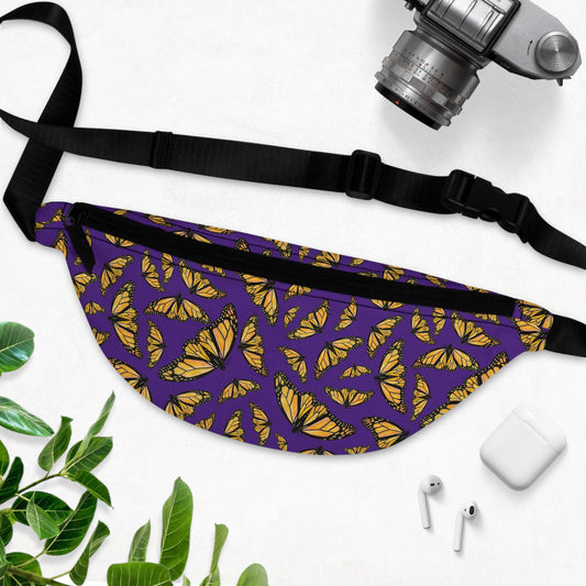 Fanny Pack, Purple, Monarch, Butterfly, Kamama