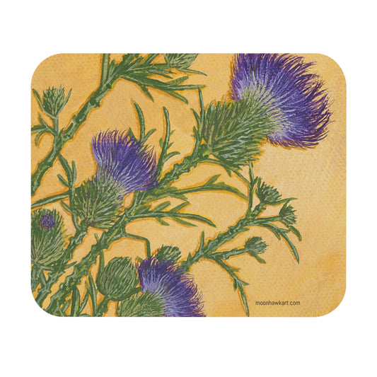 Mouse Pad (Rectangle), Purple Thistle, Oklahoma Wildflowers, Florals