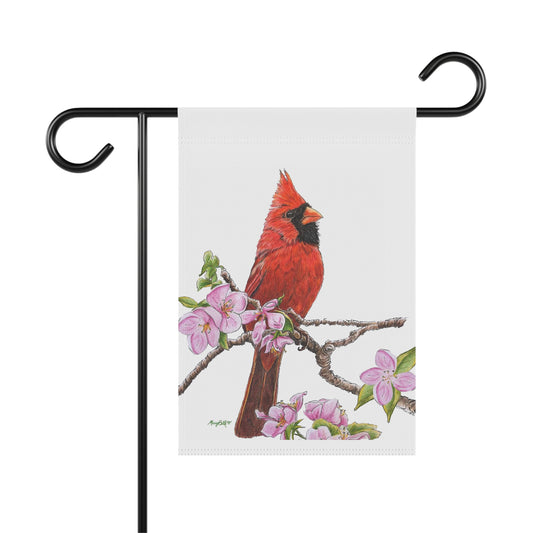 Garden & House Banner, Cardinal on Dogwood branch
