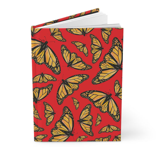 Hardcover Journal, Red, Monarchs, Matte