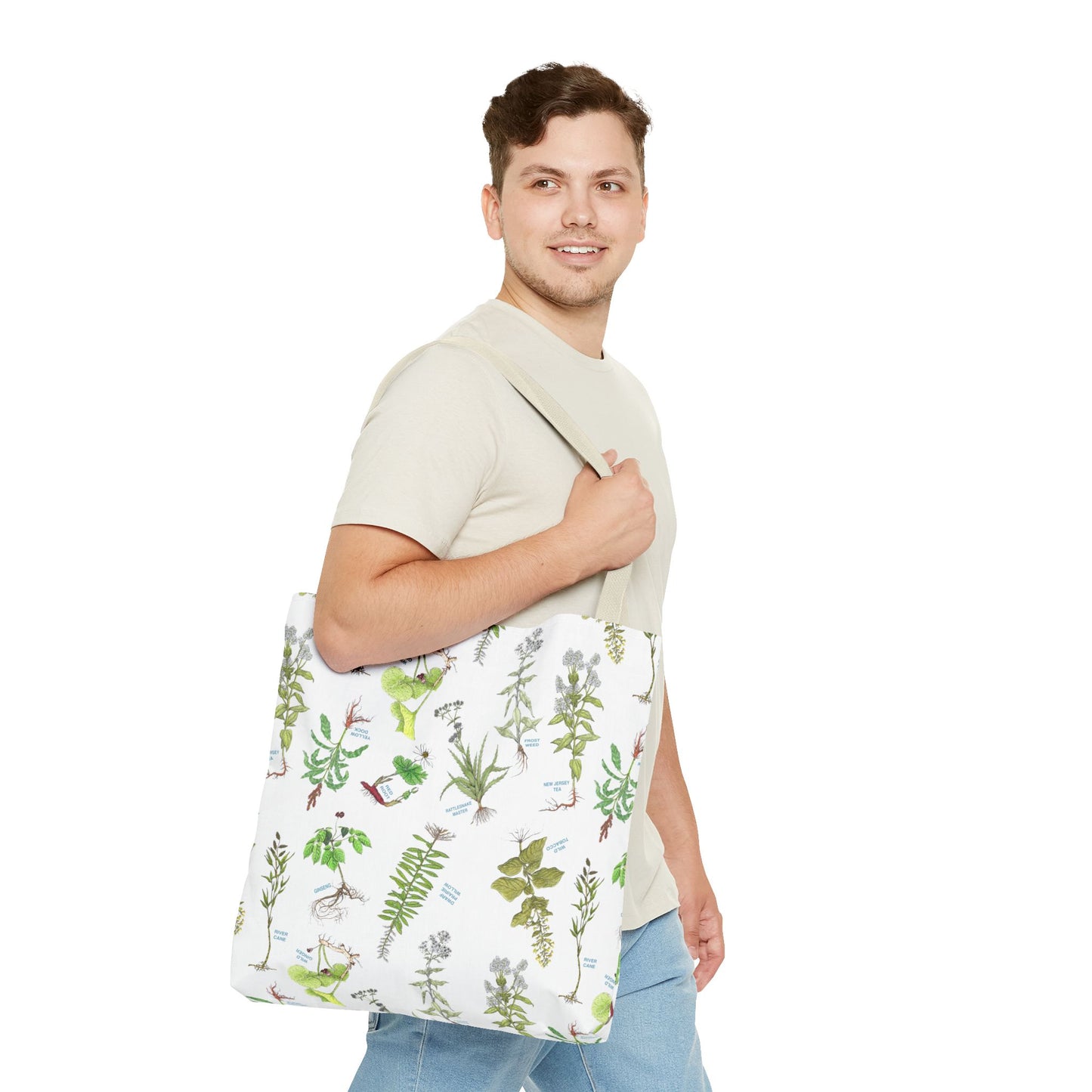 Cherokee Botanical Tote Bag — Plant Print Travel Bag —  Shopping Tote
