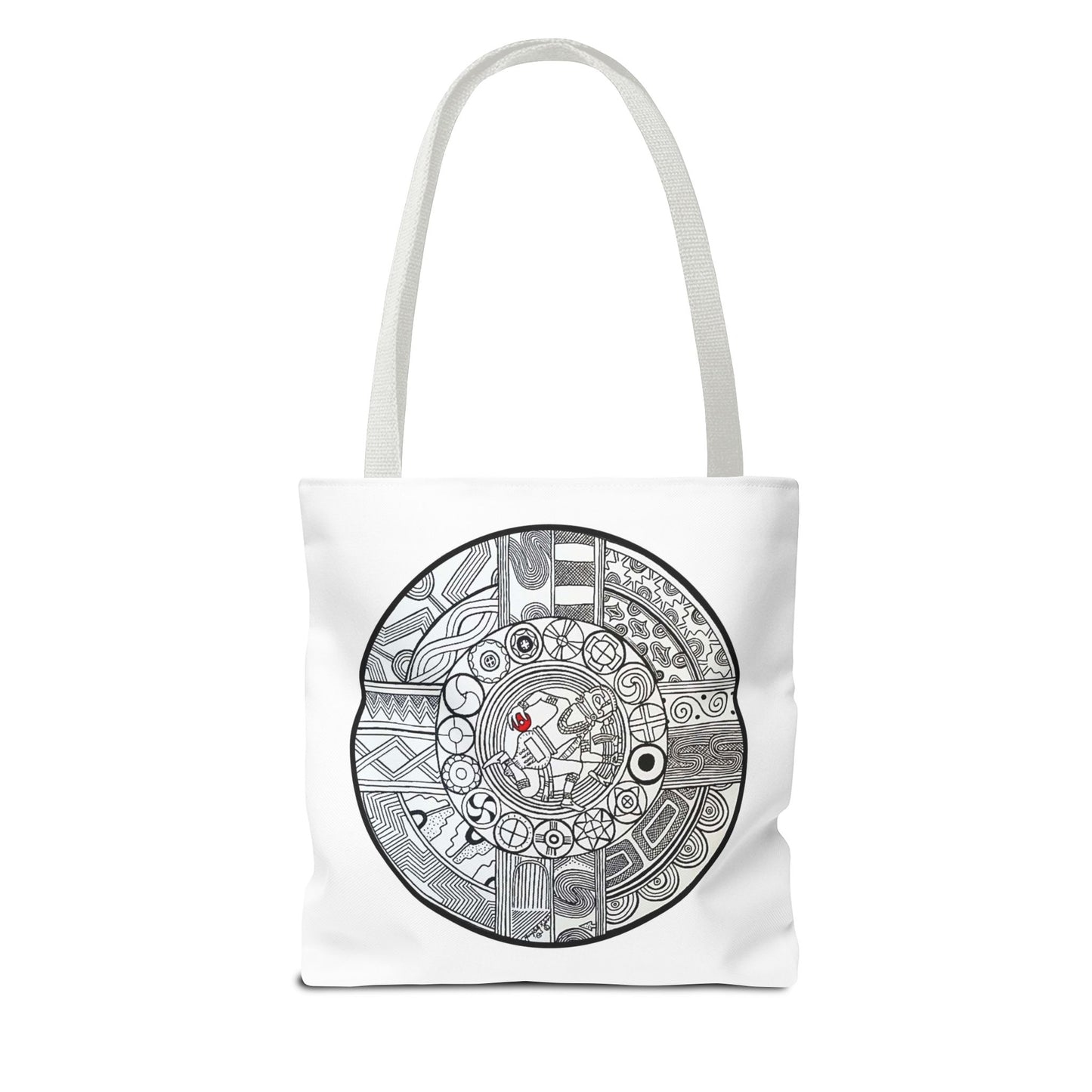Tote Bag , SouthEastern Style, Ancient Tribal Mound Symbology, Chunkey player, Native American