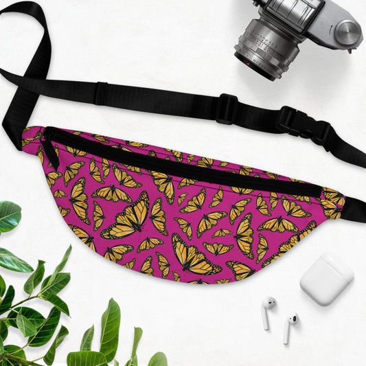 Fanny Pack, Hot Pink, Monarch, Butterfly, Kamama