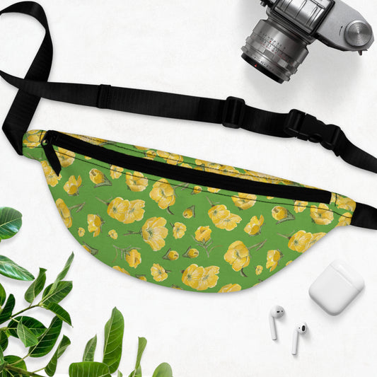 Fanny Pack, Green, Buttercups, Yellow Floral, Wildflower, Oklahoma