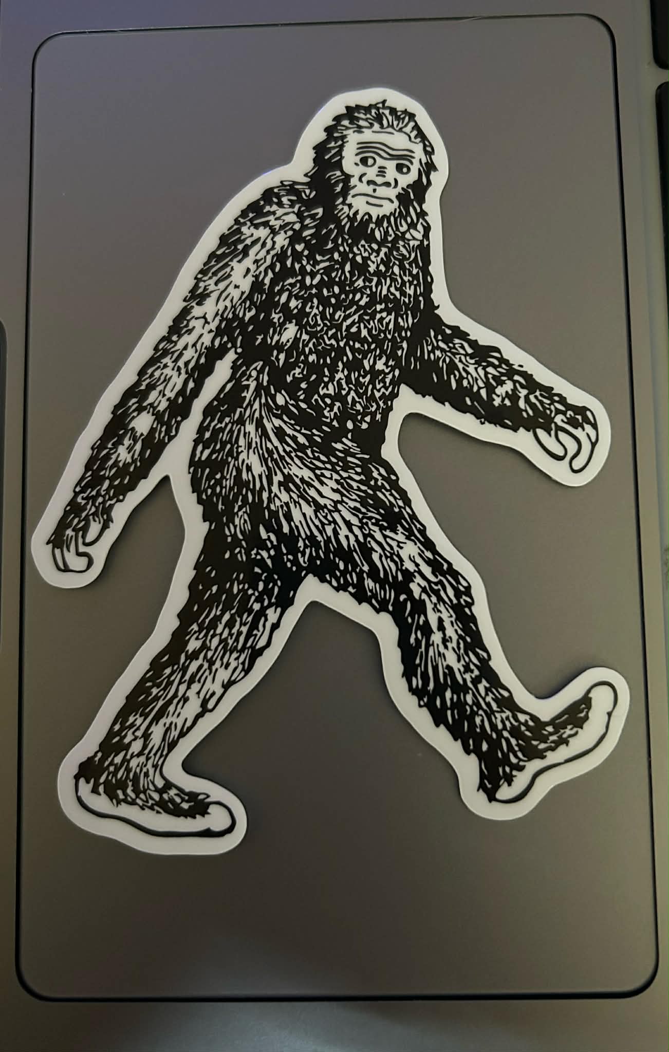 Vinyl Sticker, Bigfoot, Sasquatch, Black and White