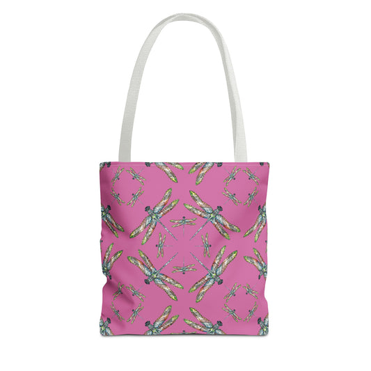 Dragonfly Tote Bag, Pink, Native American Design, Shoulder bag, Powwow tote, Carry all