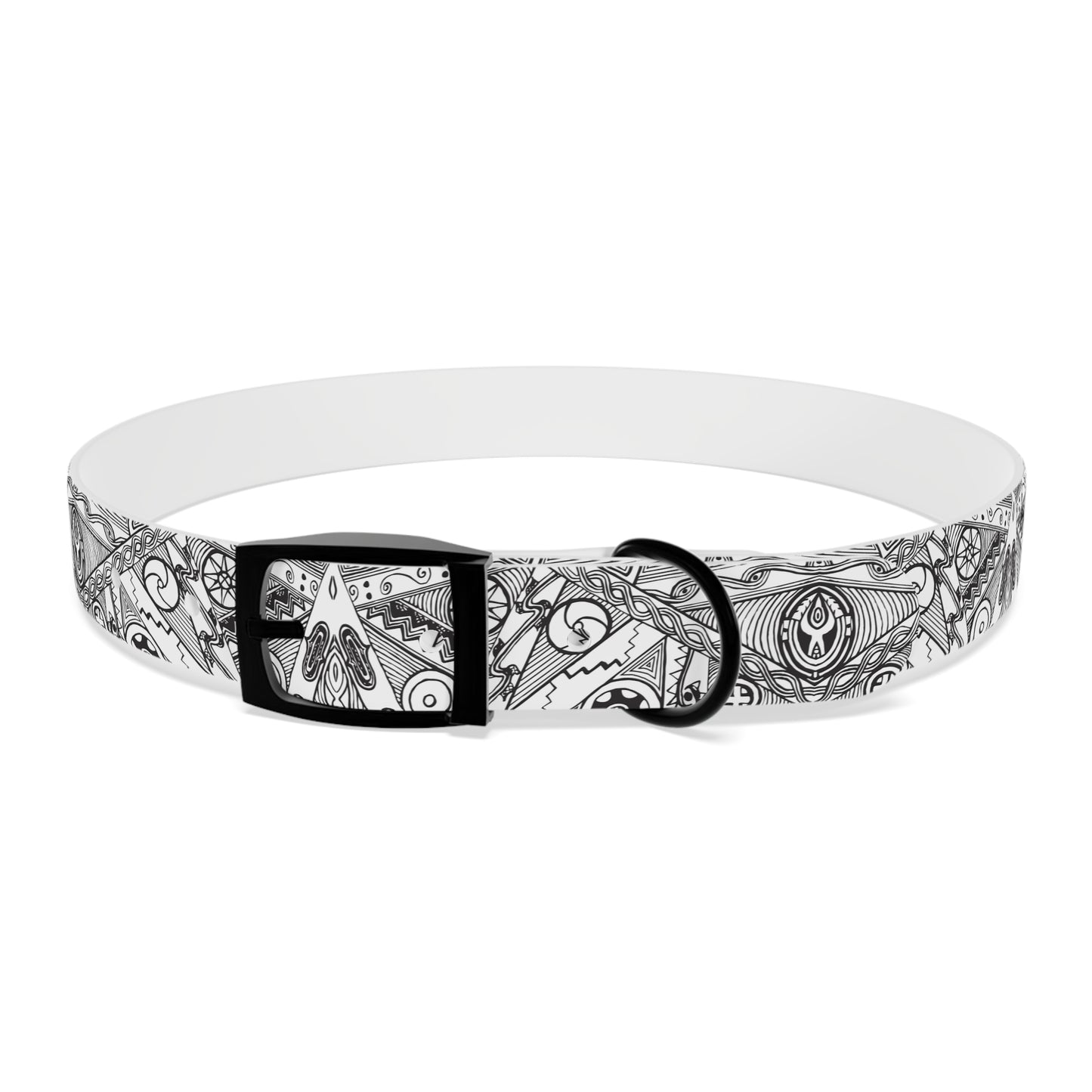 Black and White Tribal Motif Dog Collar, Pet Accessory