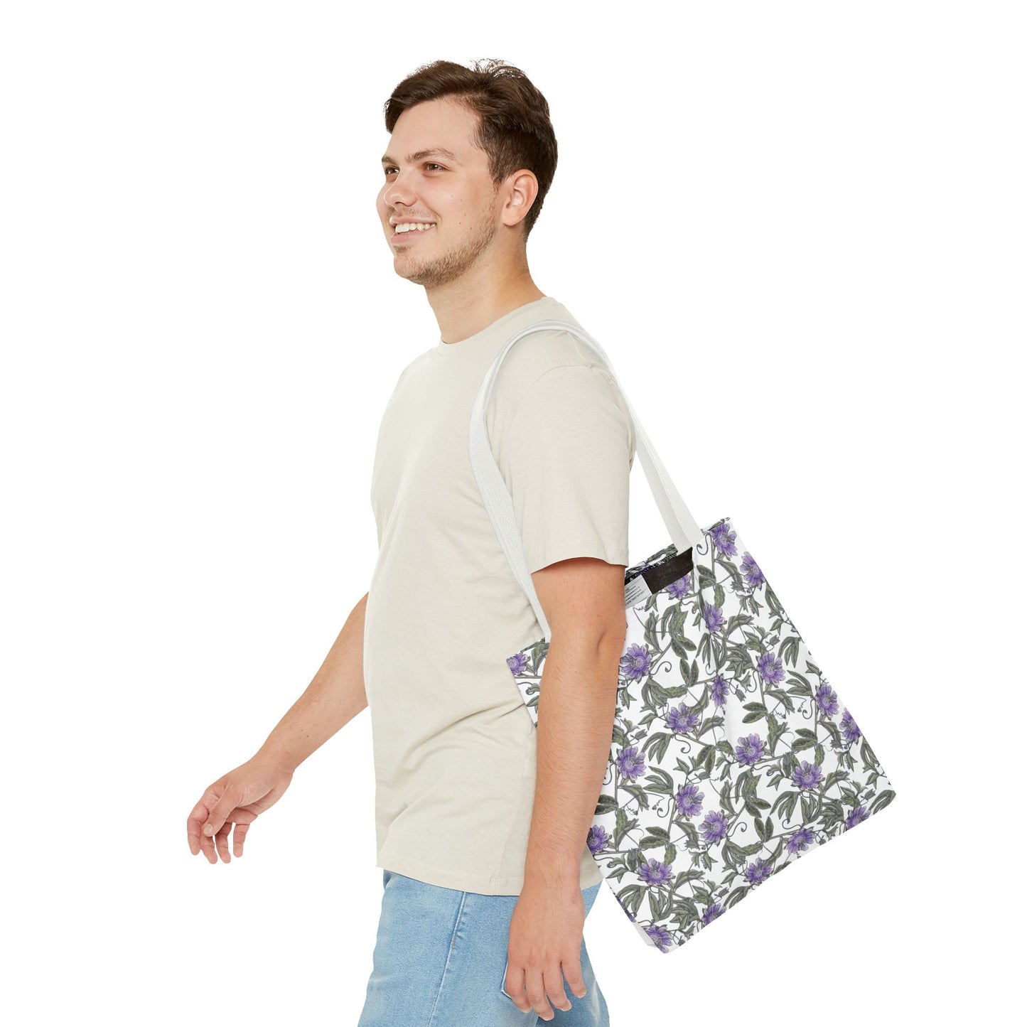 Tote Bag - Floral Purple Passionflower – All-Over Print Canvas Tote