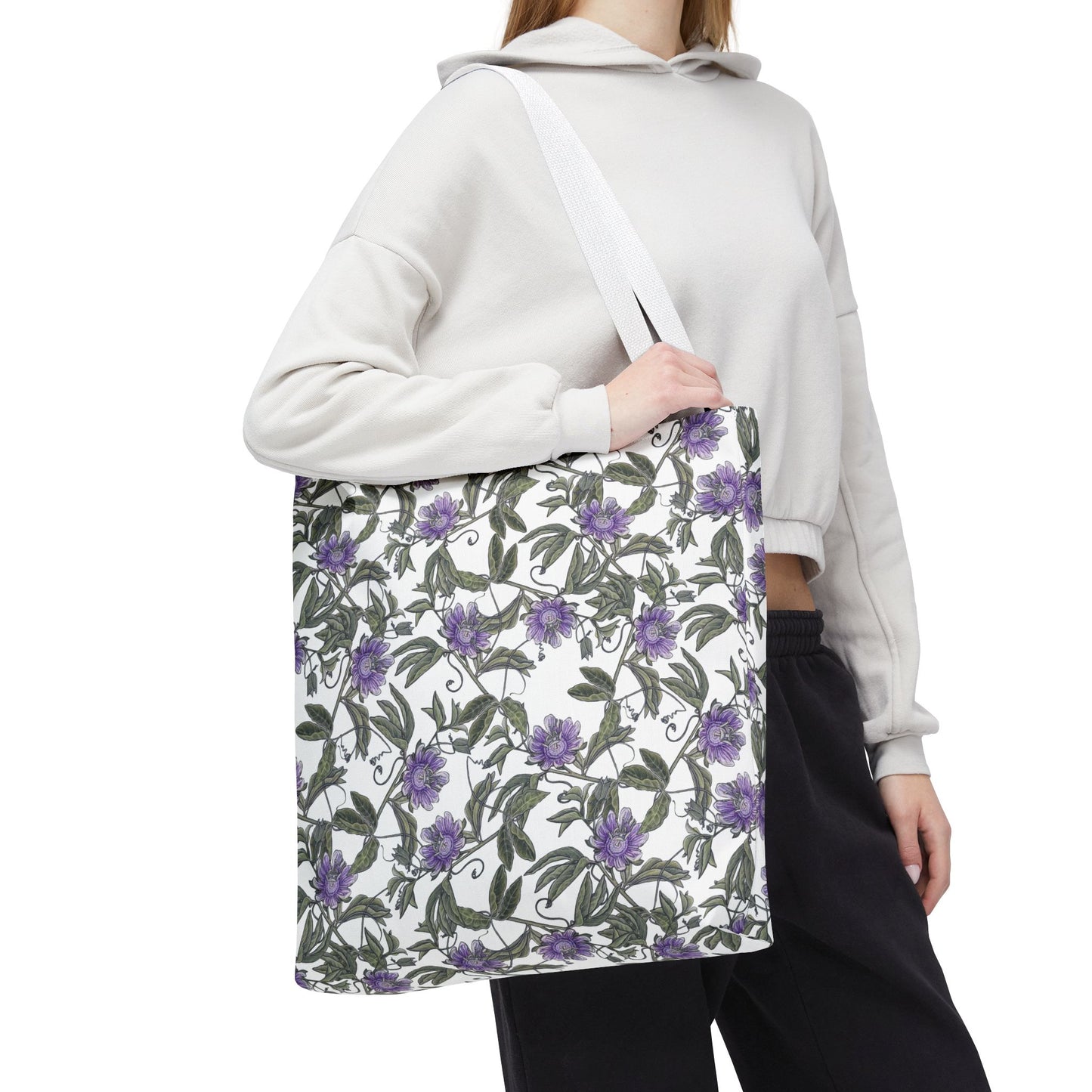 Tote Bag - Floral Purple Passionflower – All-Over Print Canvas Tote