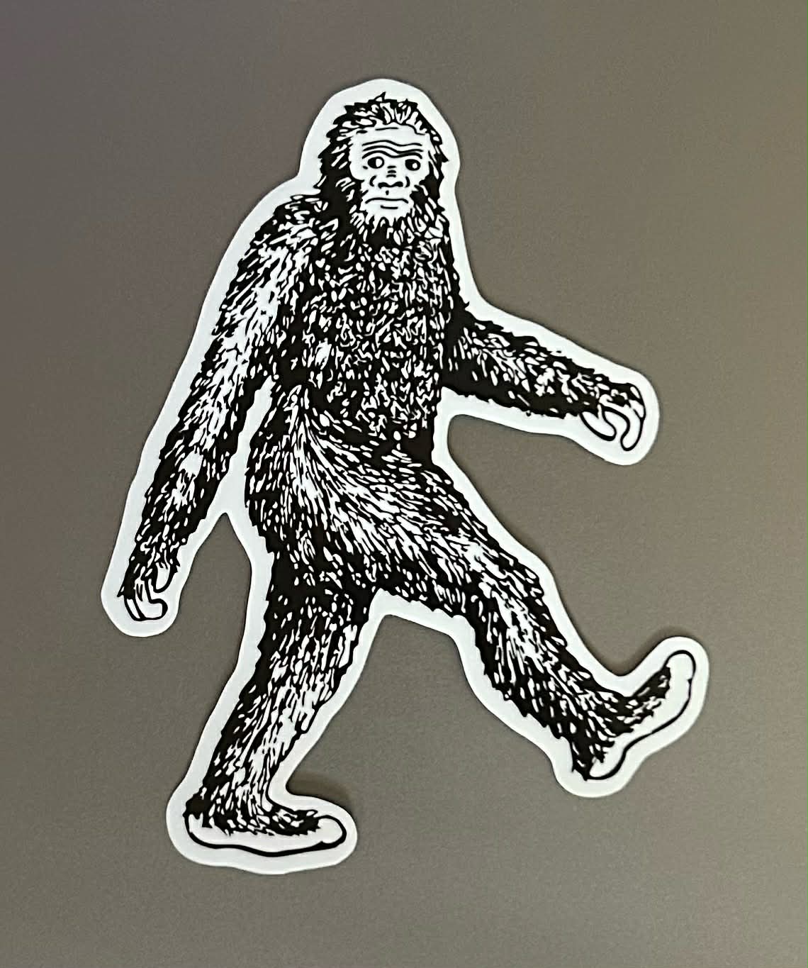 Vinyl Sticker, Bigfoot, Sasquatch, Black and White