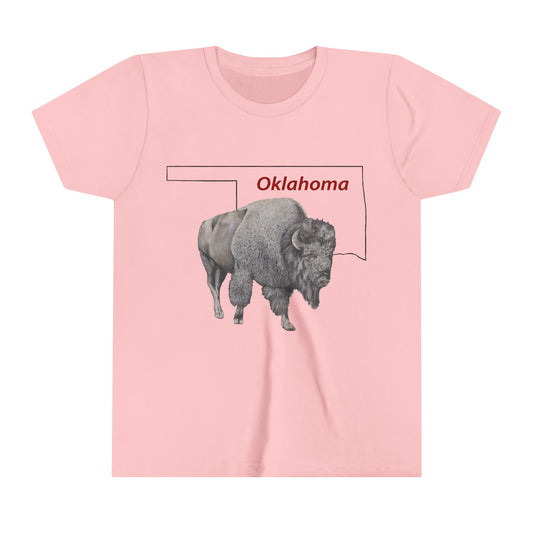 Oklahoma Bison, Youth Short Sleeve Tee, Buffalo, Native Design