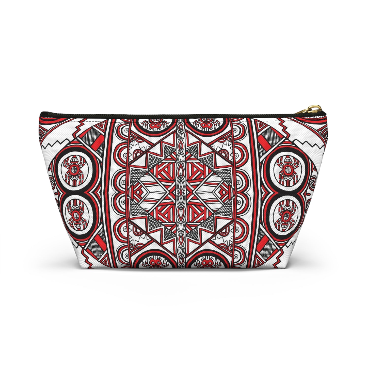 Accessory Pouch w T-bottom, SouthEast Spider Motif, Grandmother Spider, Native Design, Ancient Tribal Mound Symbols