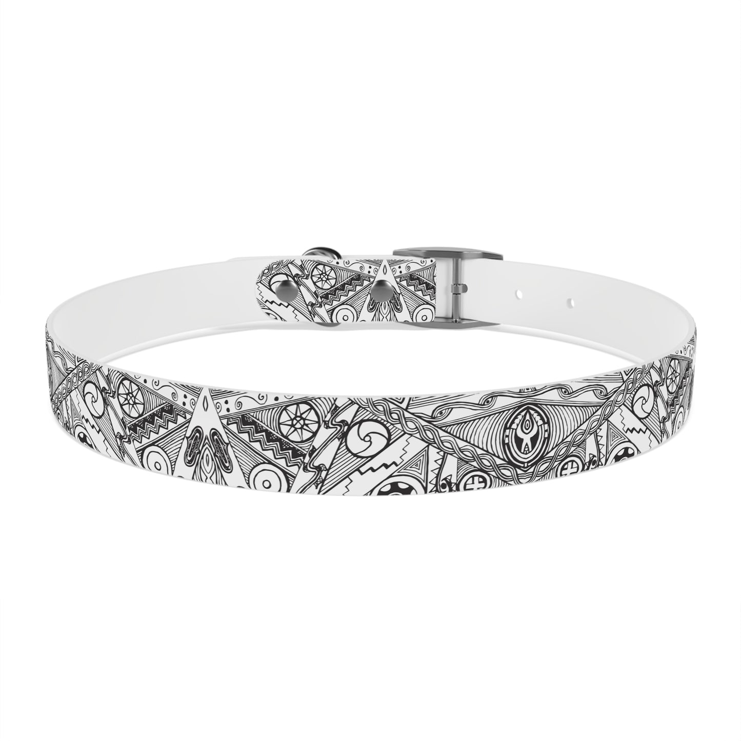 Black and White Tribal Motif Dog Collar, Pet Accessory