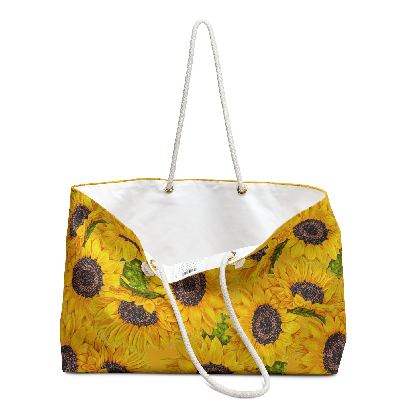 Sunflower Beach Weekender Bag – Bright Floral Travel Tote - Oklahoma Wildflowers
