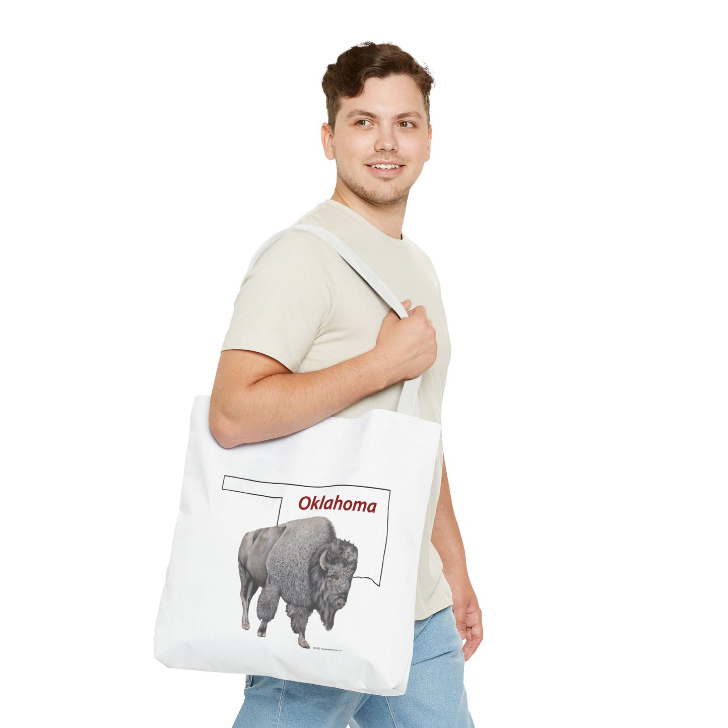 Tote Bag, Oklahoma Bison, Native American Design