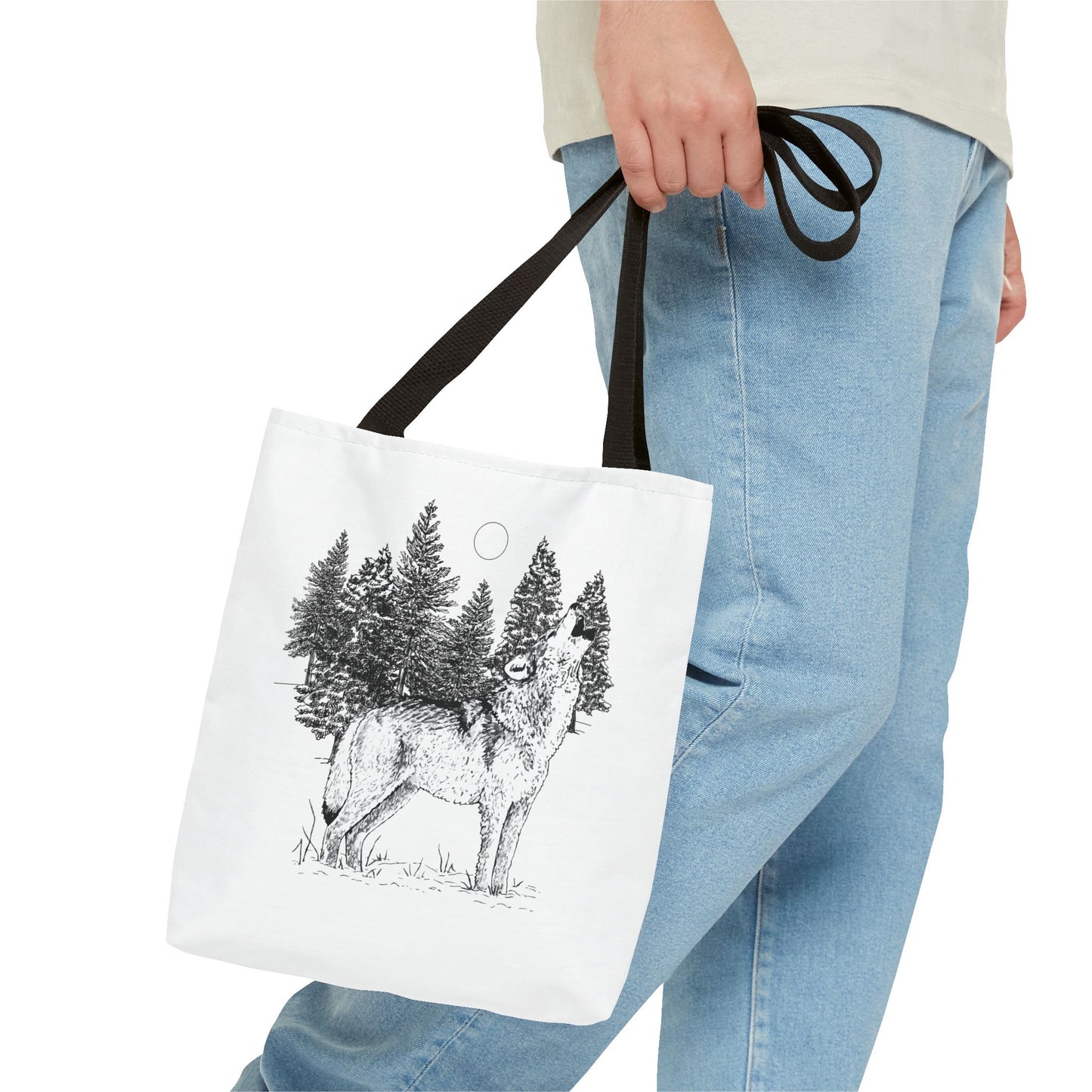 Howling Wolf Tote Bag , Travel tote, Powwow bag, Native American design