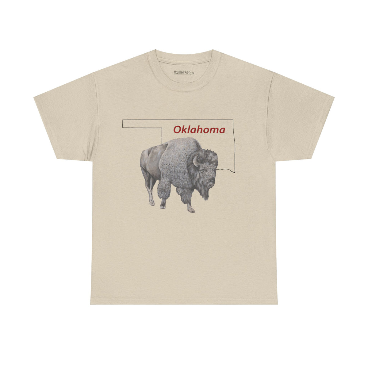 Unisex Heavy Cotton Tee, Oklahoma Bison, Buffalo, State of Oklahoma, T-shirt