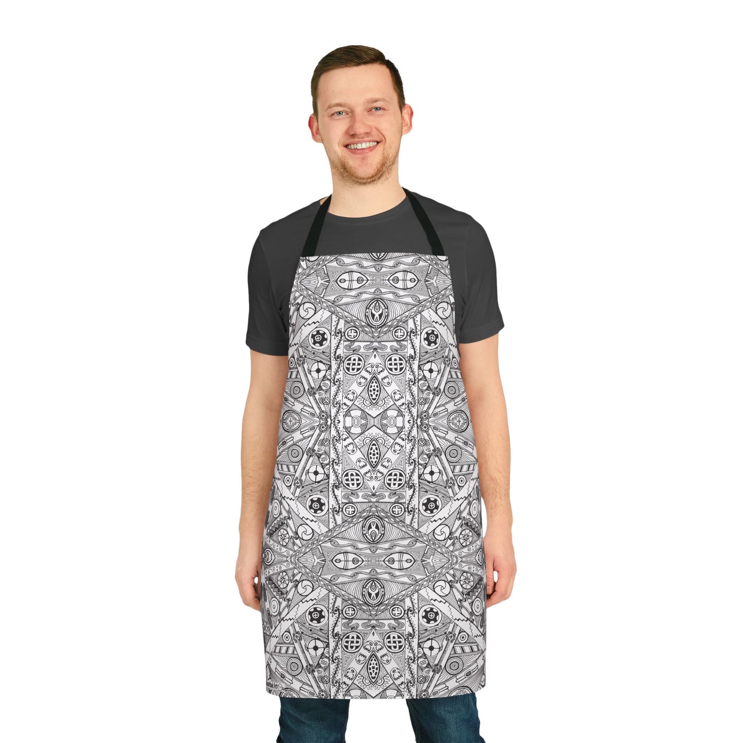 Apron, Black and White, Tribal Design, Native American Symbology